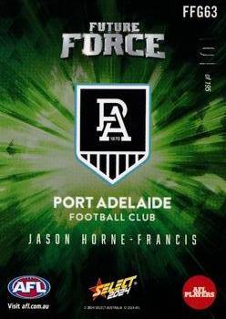 2024 Select AFL Footy Stars - Future Force Green #FFG63 Jason Horne-Francis Back